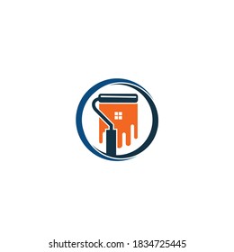 plantilla vectorial de la casa de pintura de diseño de logotipo