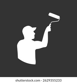 logo design for painting services, construction, paint repair, painter, contractor logo, vector, silhouette, housework, professional, renovation, logo, design, construction, decoration, house, service