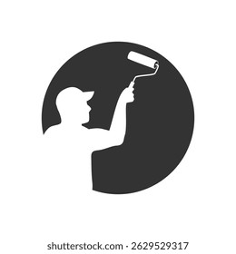  logo design for painting services, construction, paint repair, painter, contractor logo, vector, silhouette, housework, professional, renovation, logo, design, construction, decoration, services