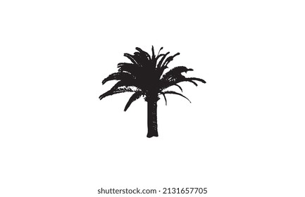 Logo-Design der Palm-Vektorgrafik, schwarz-weiß