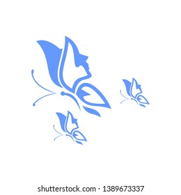 Logo design pattern butterflies. Vector illustration icon