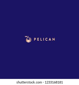 Logo design with a pelican silhouette 