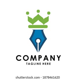 logo design a pen shape with a crown. This logo is suitable for your project.