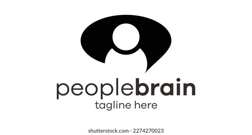 logo design people and brain icon vector illustration 4