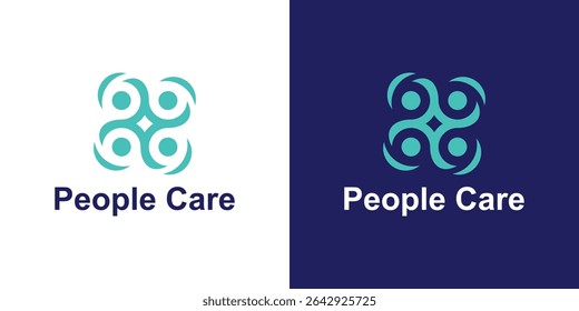 logo design people and care,partnership,union,teamwork,creative,and elegant.