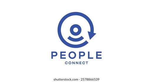 logo design people and circle ,signal,up,growth,grow,symbol,icon,idea,creative.