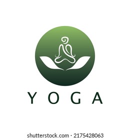 logo design of people doing yoga symbol icon illustration vector