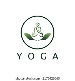 Logo-Design von Menschen, die Yoga Symbol-Vektorgrafik