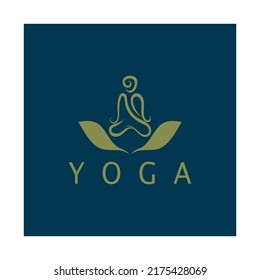 logo design of people doing yoga symbol icon illustration vector