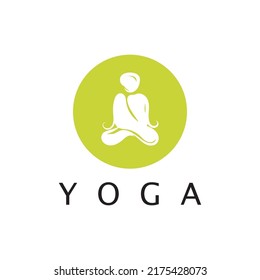 logo design of people doing yoga symbol icon illustration vector