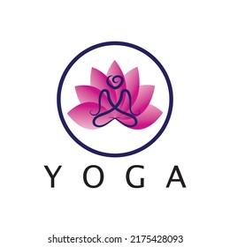 logo design of people doing yoga symbol icon illustration vector