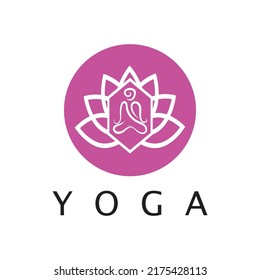 logo design of people doing yoga symbol icon illustration vector