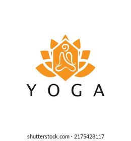 logo design of people doing yoga symbol icon illustration vector