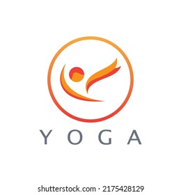 logo design of people doing yoga symbol icon illustration vector
