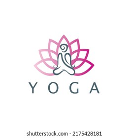 logo design of people doing yoga symbol icon illustration vector