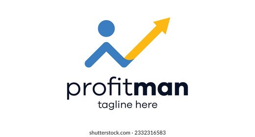 logo design people and financial arrow icon vector inspiration