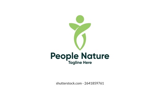 logo design people and nature,leaf,logo design people care,herbal,design symbol,icon,idea,creative.