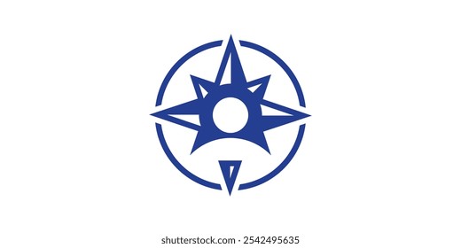 logo design people and navigation, compass, direction, boss, job, vector, icon, symbol, creative.