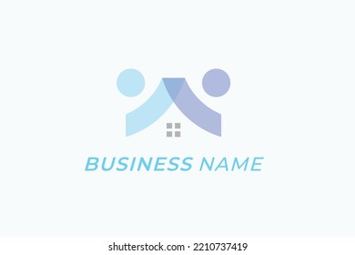 Logo Design People Team Work And Home