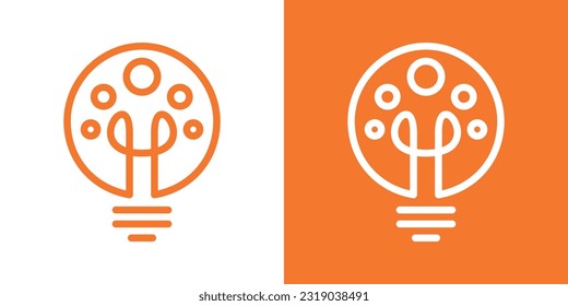 logo design people team work and lamp icon vector inspiration