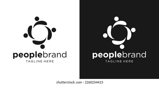 logo design people tim work icon vector illustration