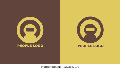 Logo design of person inside circle. good human service icon symbol, health check analysis logo element, technology