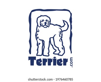 logo design for a pet shop with a terrier image