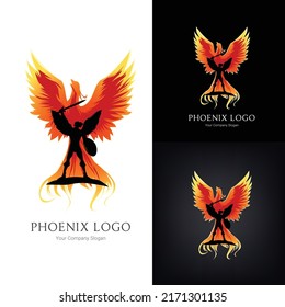 Logo design with Pheonix Illustration