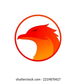 logo design with phonix bird's head concept