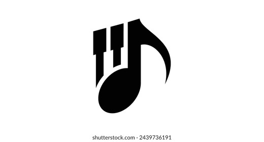 logo design piano notes, piano music, logo design templates, symbols, creative ideas.
