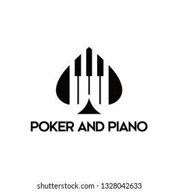 logo design piano and poker