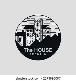 logo design with pictures of houses and buildings