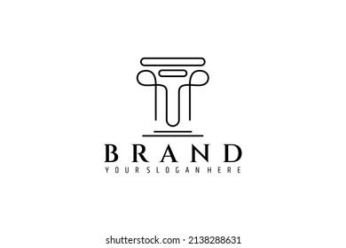 Logo design of a pillar in minimal continuous line design style.