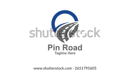 logo design pin and road,architect,map,location,design creative modern.