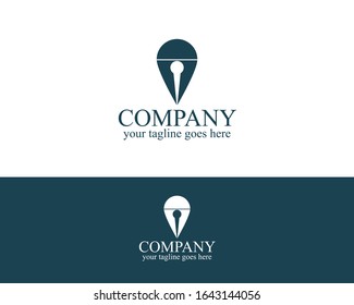 Logo design of Pin Tool, logo inspiration from pin and pen tool. this logo suitable for application,delivery service,template,web,etc