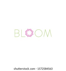 Logo Design With Pink Bloom Icon