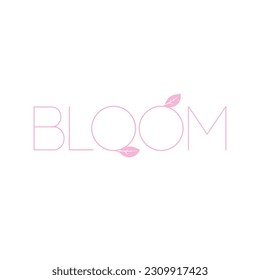 Logo-Design mit rosafarbenem Bloom-Symbol