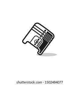 logo design piston, icon, vector, line, stroke, part, repair for otomotif repair business