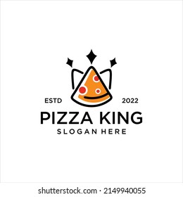 logo design pizza king. symbol vector Italian pizza restaurant.