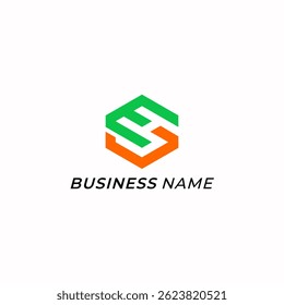 logo diseño polígono letra M y letra H