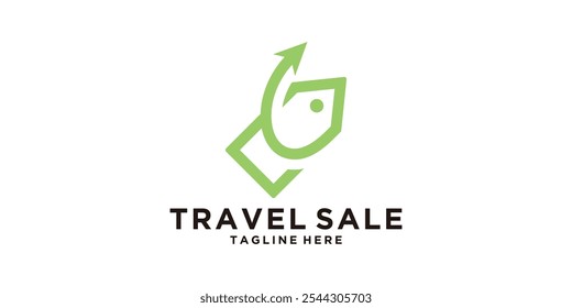 logo design price tag and arrow, travel, sell, sale, logo design icon, vector, symbol, idea, creative.