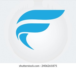 Logo Design Professional Letter F Blue