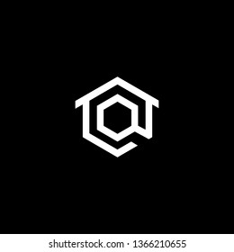 Logo design of Q in vector for construction, home, real estate, building, property. Minimal awesome trendy professional logo design template on black background.