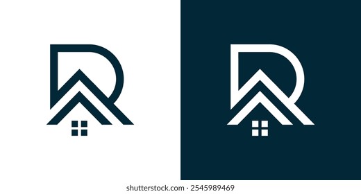 Diseño del logotipo de R para la construcción, hogar, bienes raíces, edificio, propiedad.