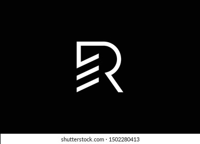 Logo design of R ER RE in vector for construction, home, real estate, building, property. Minimal awesome trendy professional logo design template on black background.