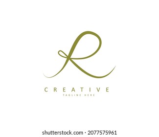 Logo Design R Letter. Signature style 