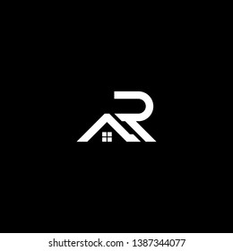 Logo design of R RM MR in vector for construction, home, real estate, building, property. Minimal awesome trendy professional logo design template on black background.