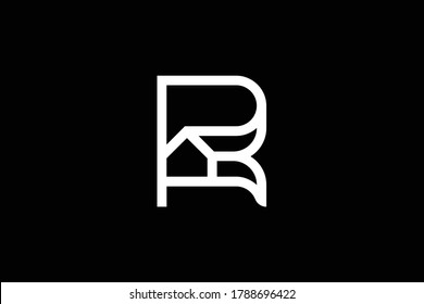 Logo design of R RR in vector for construction, home, real estate, building, property. creative elegant Monogram. Premium Business home logo icon. White color on black background