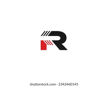 Logo design of R in vector Red and Black for all kind of Business ,Company, real estate. creative elegant Monogram. Premium Business home logo icon. red and black color on white background.