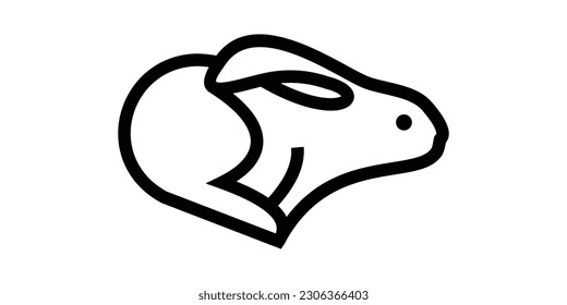 ilustración vectorial de línea de iconos de conejo de diseño de logotipo